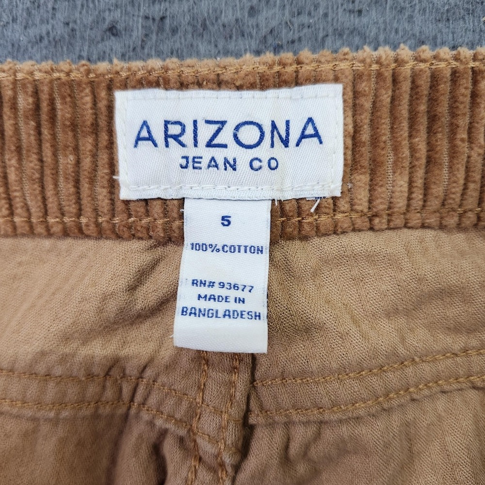 Arizona Jean Co Corduroy Pants Juniors 5 Brown Wide Leg Relaxed Casual Pockets - Picture 5 of 9